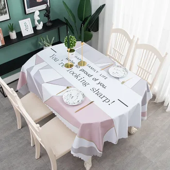 

Pastoral style pvc waterproof, oil-proof and scald-proof disposable tablecloth, oval tablecloth household tablecloth