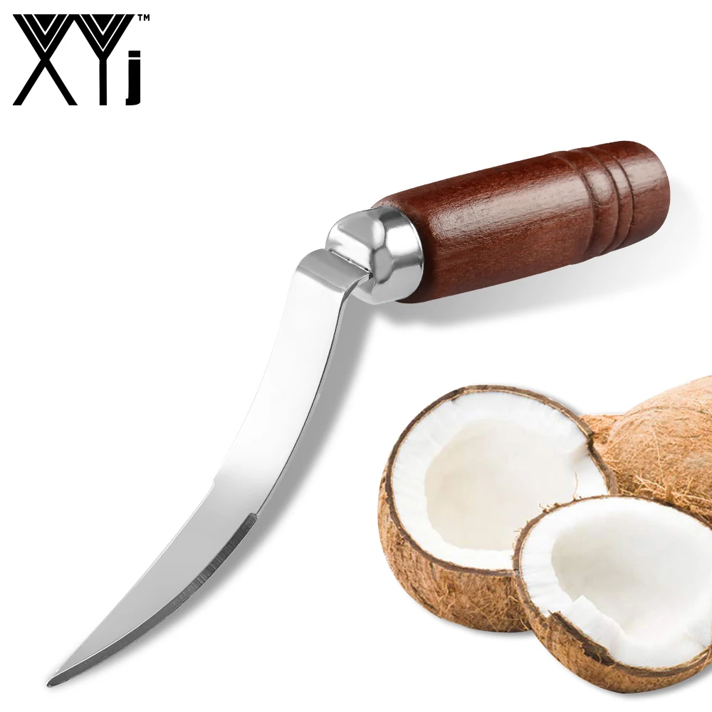 Xyj Coconut Opener Knife Stainless Steel Blade Coconut Meat Removal