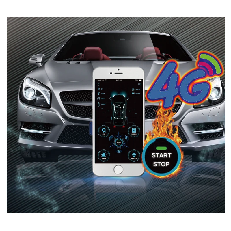 US $188.39 Cardot New 4g Gps Gsm Smart Pke Keyless Entry Remote Starter Start Stop Engine Car Alarm