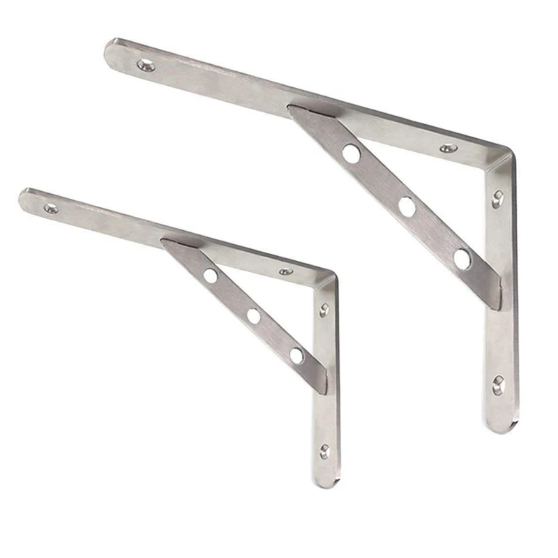 

ABSF Quality SUS 304 Solid Stainless Steel 90 Degree Angle Wall Mounted Shelf Supporter Bracket Frame (1 Pair)