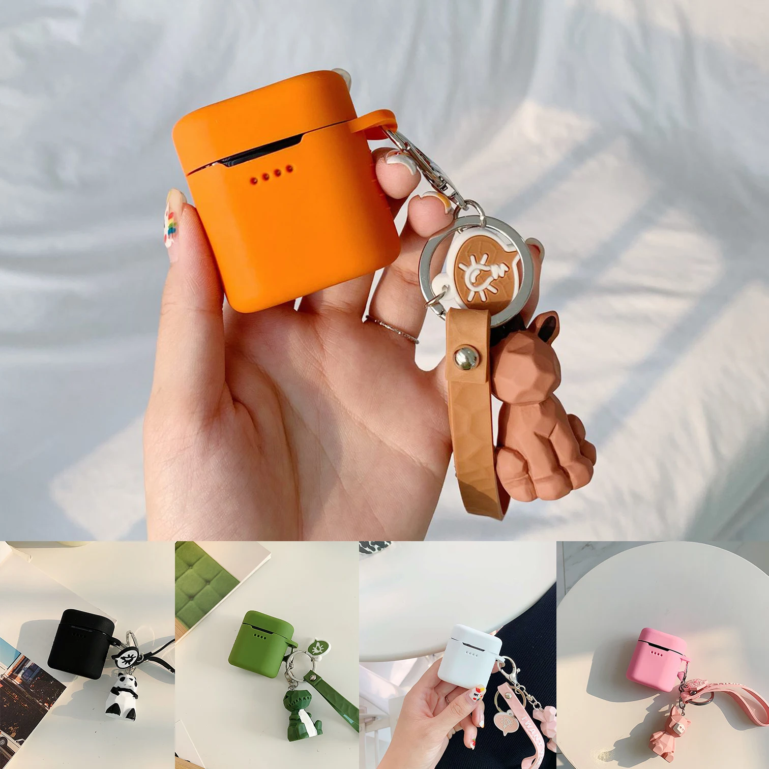 

cute For Huawei FreeBuds case Cute cartoon with keychain Case For Huawei FreeBuds 2 Pro Honor FlyPods Pro Earphone Cover fundas