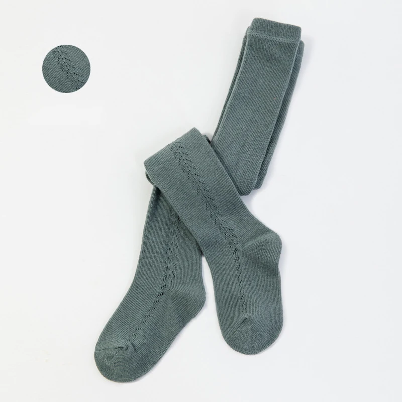 0-5 Years Cute Cotton Baby Tights For Girls Spring Summer Solid Knitted Children Soft Stockings Pantyhose Kids Clothes