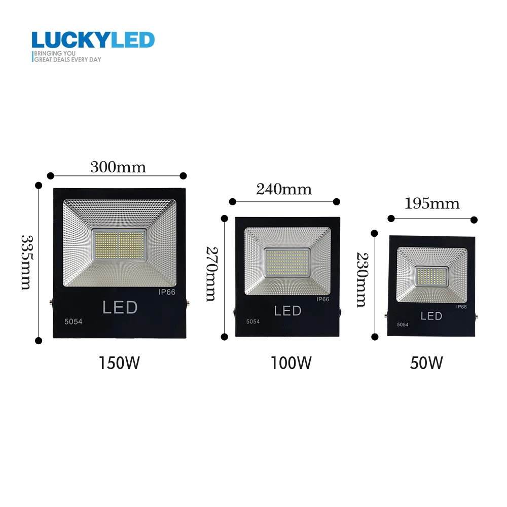 LUCKYLED Светодиодный прожектор светильник Водонепроницаемый IP66 50 Вт 100 Вт 150 Вт Светодиодный отражатель 220 Наводнение светильник Светодиодный точечный светильник на открытом воздухе Профессиональный светильник Инж