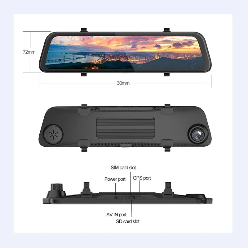 Camlive 1166 zoll 4G Dash Cam Android 8.1 Auto Spiegel Dvr Kamera RAM2G ROM32G GPS Navigation Video