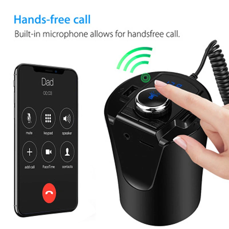 Беспроводной Bluetooth fm-передатчик Громкая связь вызов автомобильное зарядное устройство радио приемник и Mp3 музыка стерео адаптер