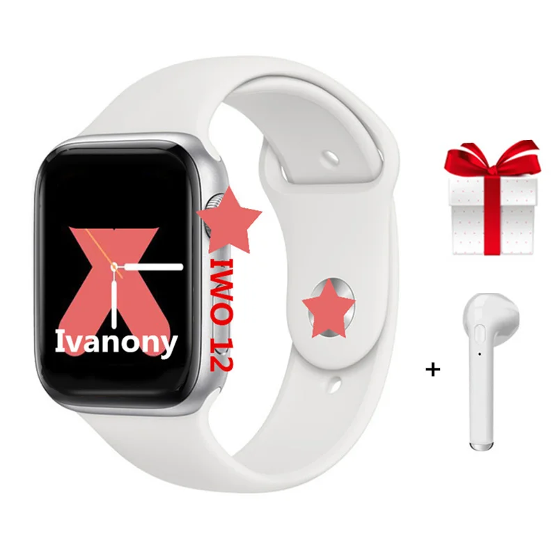 white watch Часы SmartWatch IWO 12+ наушники/набор IWO12 ЭКГ умные часы мужские с монитором сердечного ритма здоровье фитнес-трекер VS IWO 8 IWO 10 - Цвет: white watch