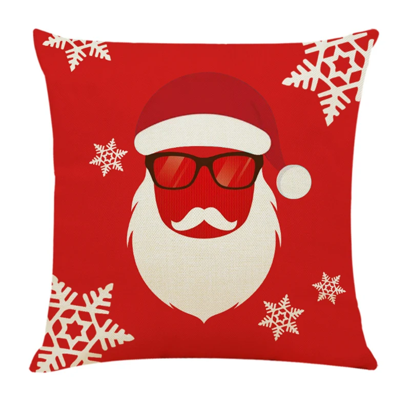 1 шт. 45*45 см с новогодним Рождеством Санта-Клаус рождественские украшения для дома лося хлопок декоративные подушки крышка - Цвет: C
