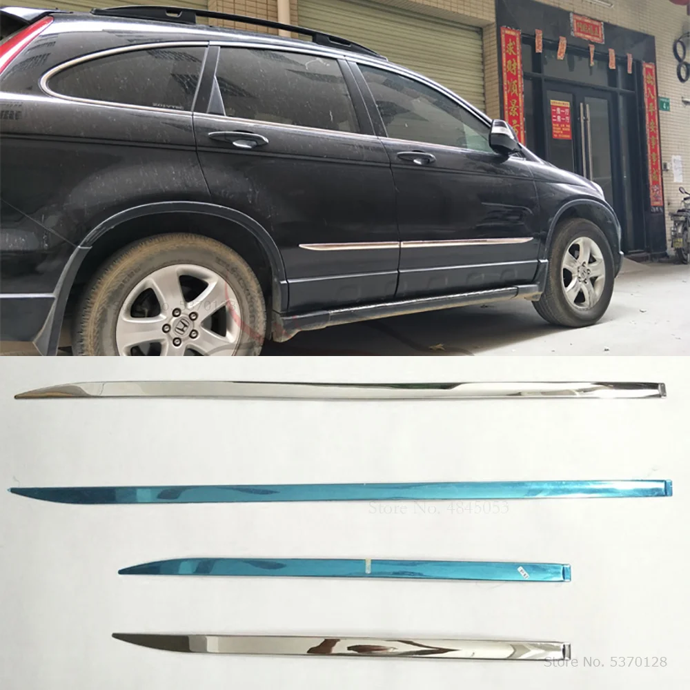 

For Honda CRV CR-V 2007 to 2011 ABS Chrome Side Door Body Moulding Trim Molding Strip Liner Protector Cover Car Styling 4Pcs