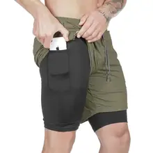 Новинка, спортивные мужские шорты, летние, быстросохнущие, сетчатые, для бокса, фитнеса, поддельные, две части, пять штанов