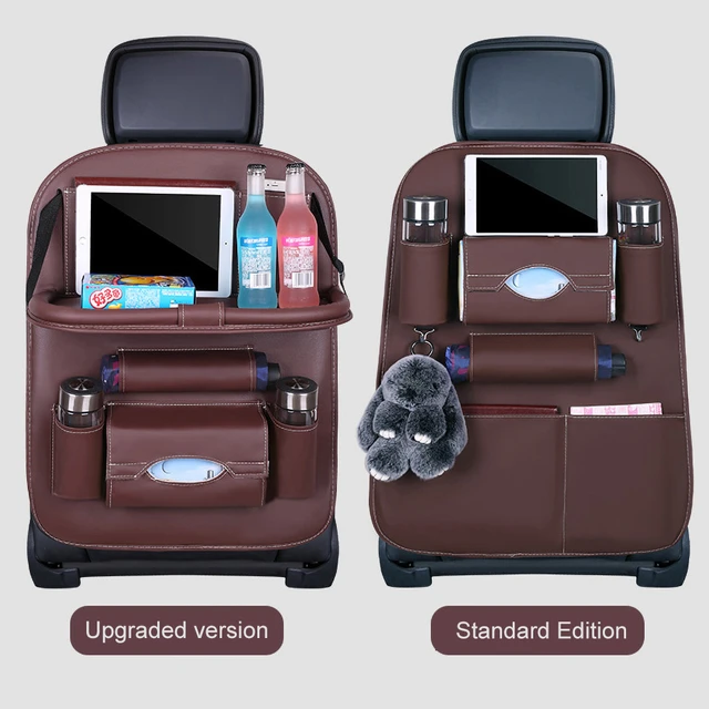 Auto Rücksitz Organizer Lagerung Tasche mit Faltbare Tisch Tablett Tablet  Halter Tissue Box Auto Rücksitz Tasche Protector Zubehör - AliExpress