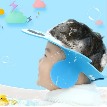 

Baby Shower Cap Shampoo Cap Baby Wash Hair Kids Bath Visor Caps Adjustable Shield Waterproof Ear Protection Eye Bebe Infant Cap