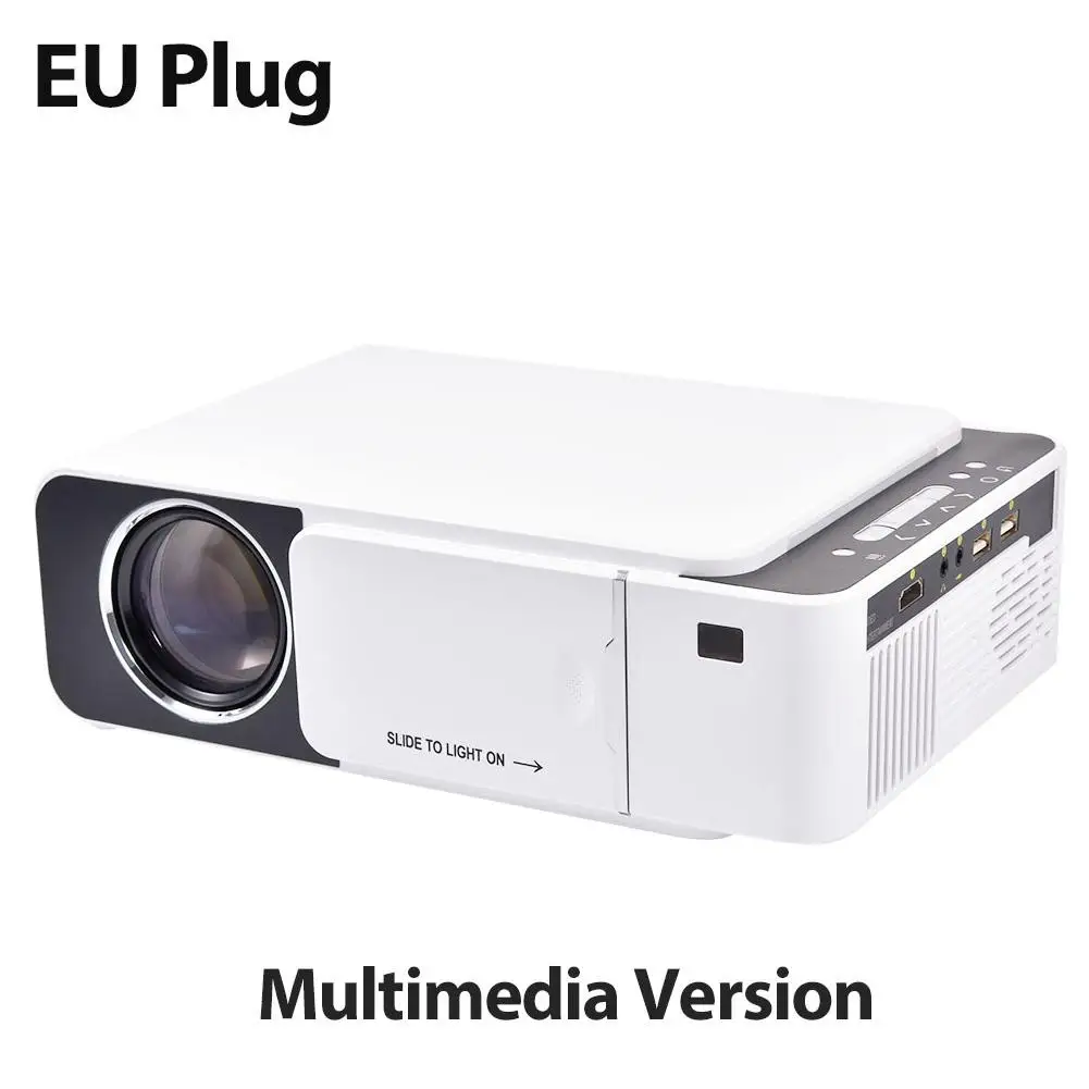 EU normal T5 мини портативный lcd видео проектор 2600 люмен 4K 3D 1080P HD домашний мультимедийный кинотеатр мини-проектор IR USB AV VGA HDMI порт - Цвет: EU normal