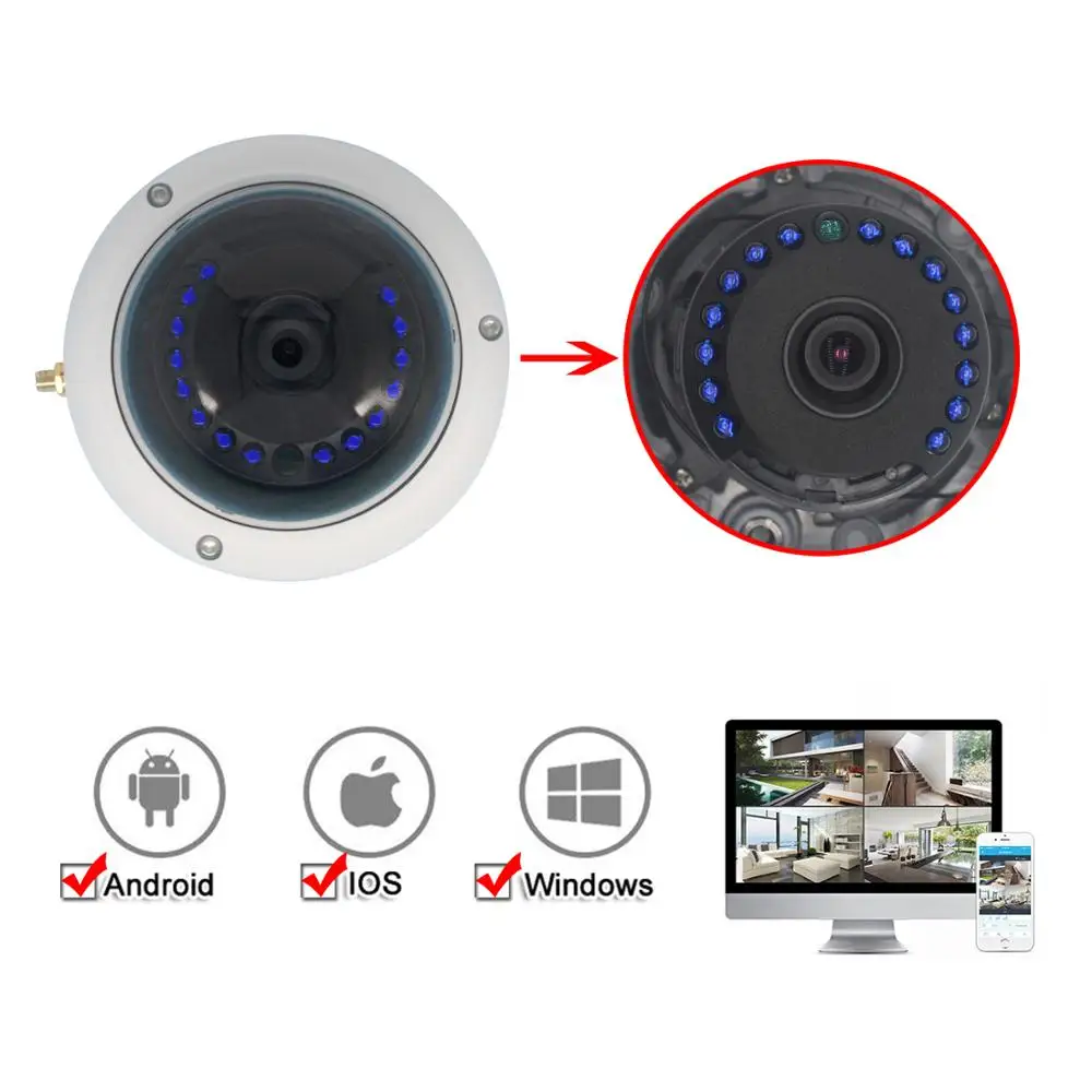  2019 Wifi IP Camera Dome 1080P HD IR Night Vision Home Security CCTV Surveillance Camera Wireless I - 4.0001E+12