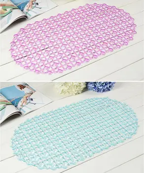 

67x37cm PVC Plain Oval Water Drop Bath Mat Bath Shower Tub Clear Bubble Mat Safety Anti-slip PVC Floor Mat