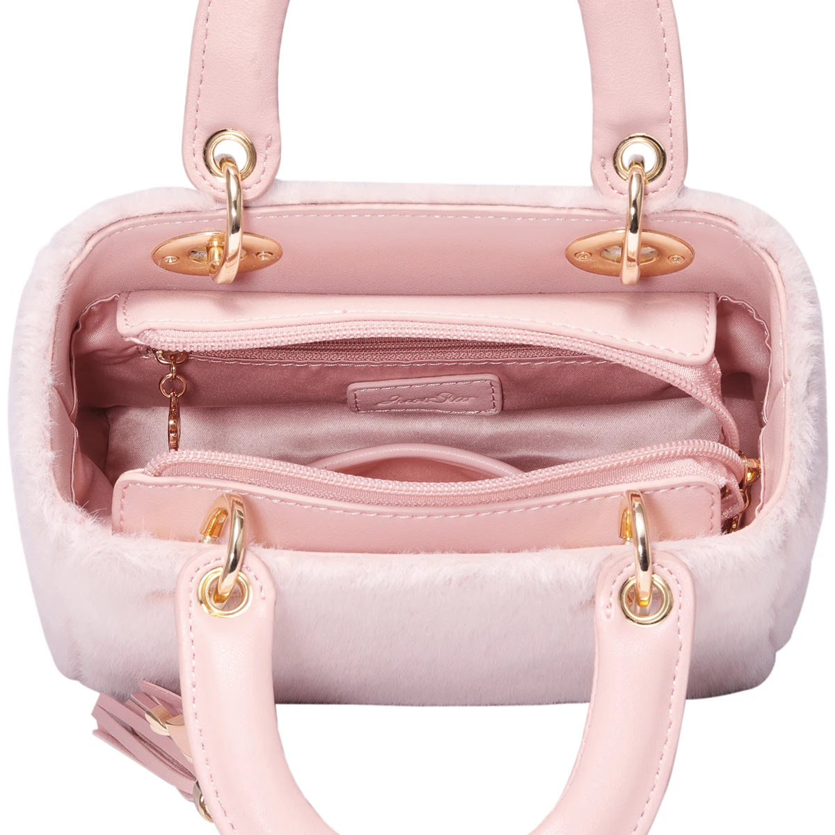 Женская сумка-тоут с бахромой из искусственного меха JUST STAR, модная зимняя плюшевая Женская сумочка с кисточками