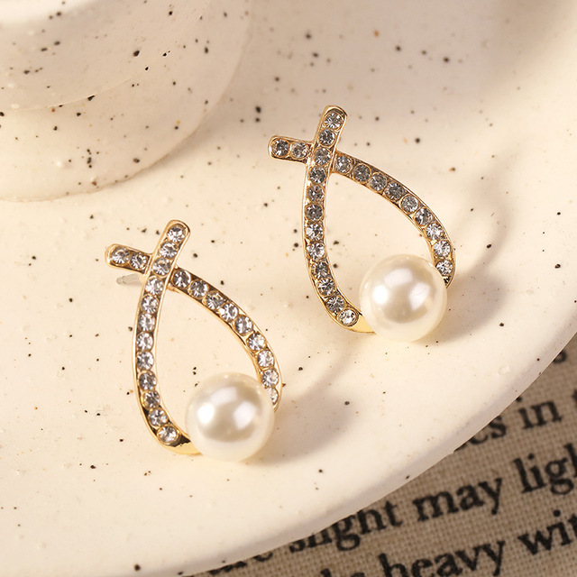 Korean New Simple Geometry Earrings Fashion Temperament Sweet Pearl Flower Earrings Female Jewelry Party Gift