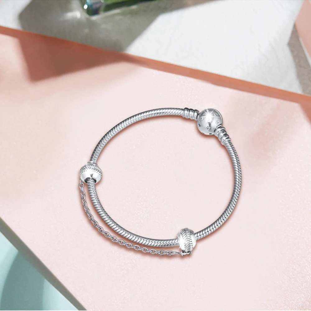Бусины Подходят для браслетов Pandora Зерна Энергии безопасности цепи подвески 925 пробы серебряные ювелирные изделия
