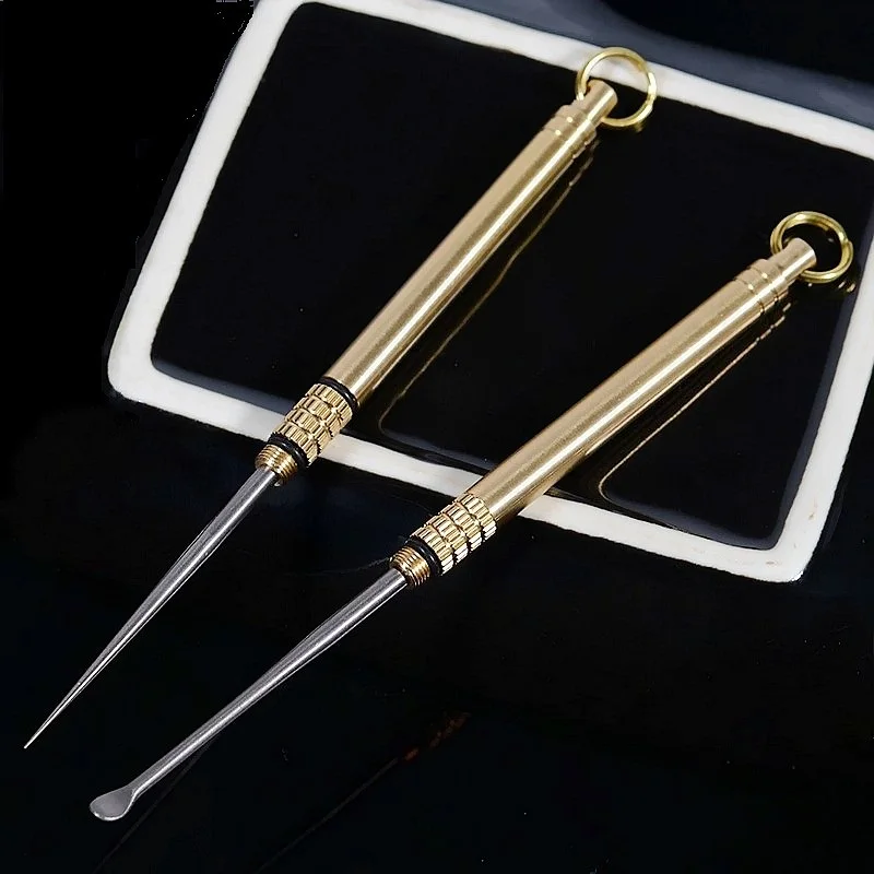 Titanium Toothpick and Ear Cleaner Set Fruit stick EDC Women Self-defense Portable tool Key ring pendant | Спорт и развлечения