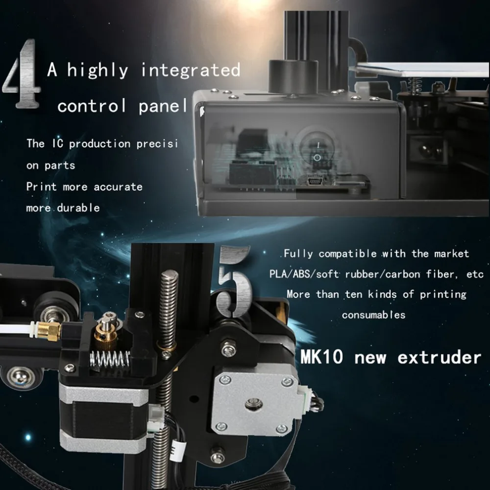 Ender-2 3d Принтер шкив версия линейная направляющая DIY комплект 3D печатная машина большой размер металлический принтер с нитью