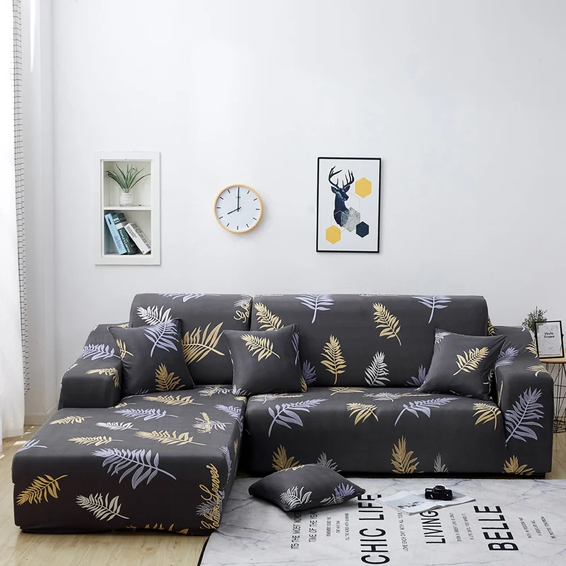 2 шт. г-образные чехлы для диванов одноцветные покрывала для углового дивана гостиной универсальные эластичные Чехлы для шезлонга - Цвет: B