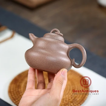 

Yixing Zisha Teapot Purple Clay Teapots Handmade Duanni Hulu 280cc