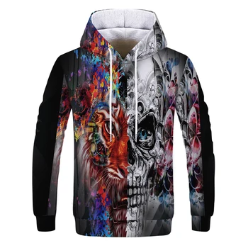 

Hot 3D Skull Hoodies Men/Women Hoody Sweatshirts 3D Print Blue Fire Design Skull Hooded Boys/Girls Polluvers Autumn Tops