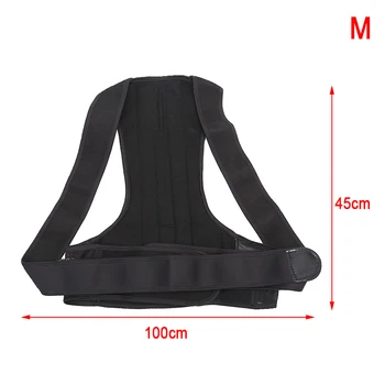 

Shoulder Lumbar Spine Brace Support Belt Adjustable Black Back Posture Corrector Unisex Health Care For Men Women