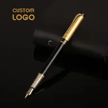 

Customized Logo Luxury Refillable Fountain Pen 0.5mm Office Stationery Nib School Student Gift Metal Fountain Pen