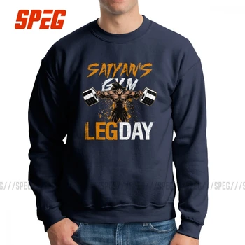 

LEG DAY GYM Super Saiyan Goku GYM Lifting Weights Sweatshirts Dragon Ball Weightlifting Men's Pullovers 100% Cotton Hoodies Male