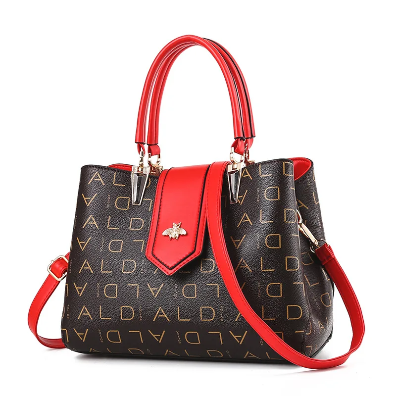 

Printed Letter Retro Classic WOMEN'S Bag Middle-aged Contrast Color Shoulder Bag/ Hand Bag Elegant Mommy Bag