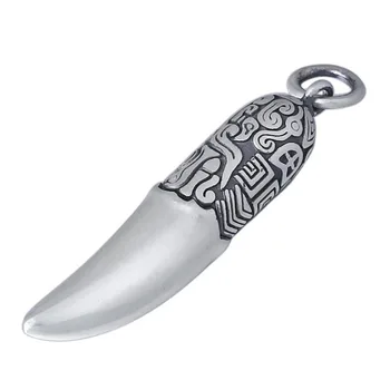 

2020 New Arrival S990 Sterling Silver Pendant Vintage Trendy Fashion Jewelry For Men Women Religous Wolf Tooth Charm (FGL)