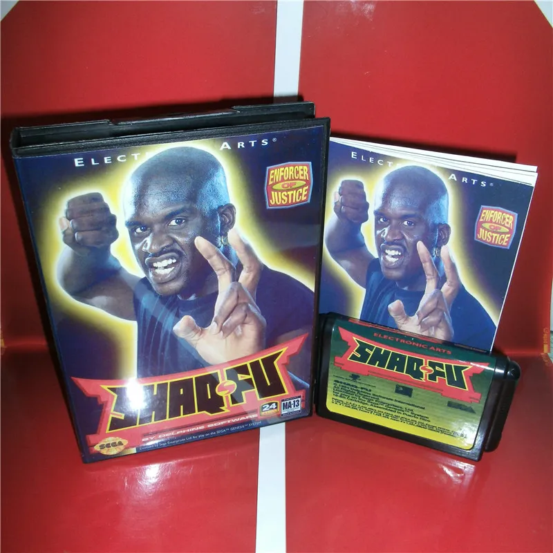 Shaq-Fu US чехол с коробкой и руководством для sega Megadrive Genesis Видео игровой консоли 16 бит MD карты