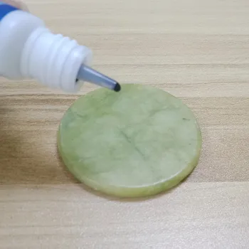 

10PCS Round Jade Stone Eyelash Glue Tray Green Eyelash Glue Adhesive Pad Set Bracket Eyelashes Glue Pad Holder Eyelash Extension