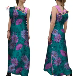 African Dresses For Women 2021 Ankle Length Plus Size Traditional Ankara Clothing Sleeveless Ball Gown Long Lady outfit WY5194