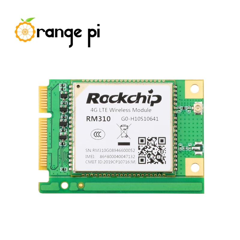Беспроводной модуль Orange PI 4G LTE соединен с расширительной платой PCIE совместим