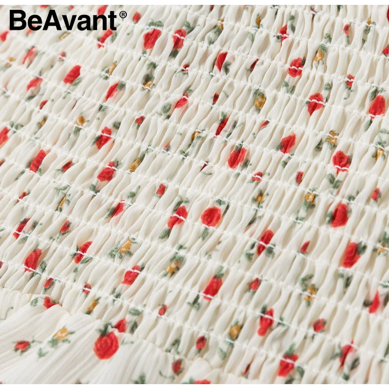 BeAvant, Цветочные Летние Короткие топы, майки для женщин,, на тонких бретелях, Boho, Короткие топы, модные женские топы с высокой талией и пуговицами, топы с v-образным вырезом