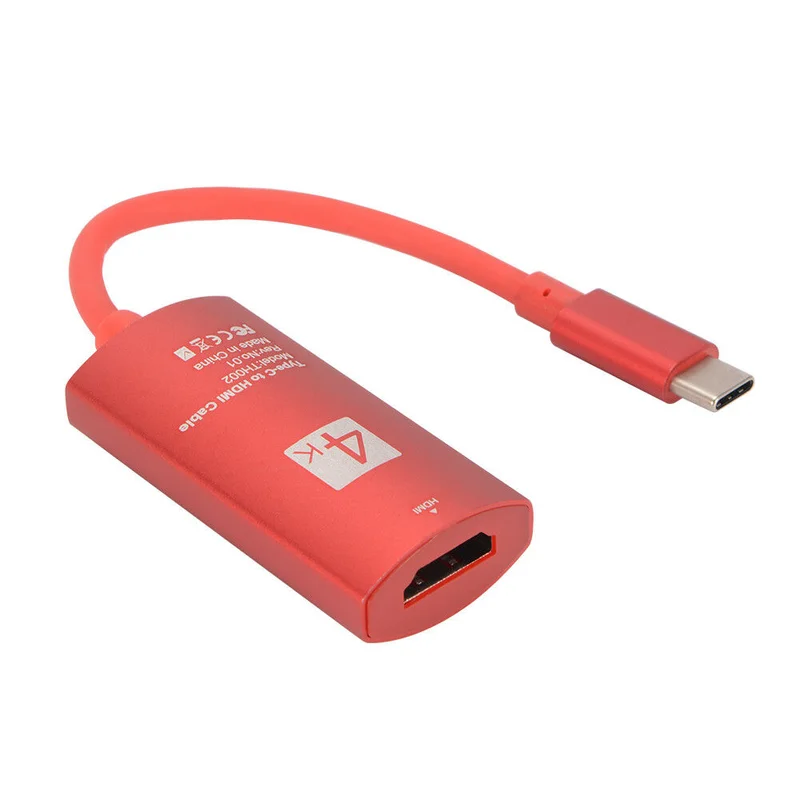 USB C к HDMI кабель type C к HDMI адаптер для MacBook для samsung Galaxy S9/S8 Note 9 для huawei P20 mate 10 USB-C HDMI кабель - Цвет: red