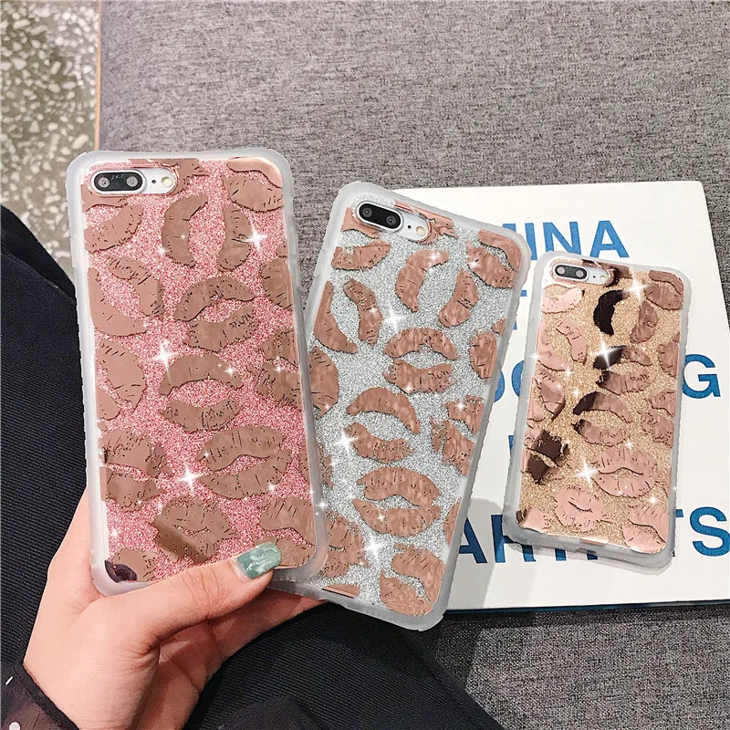 Мобильный телефон сумки для iPhone 6 6S 6Plus Plus 7 8 X XS Max блестящий розовый чехол