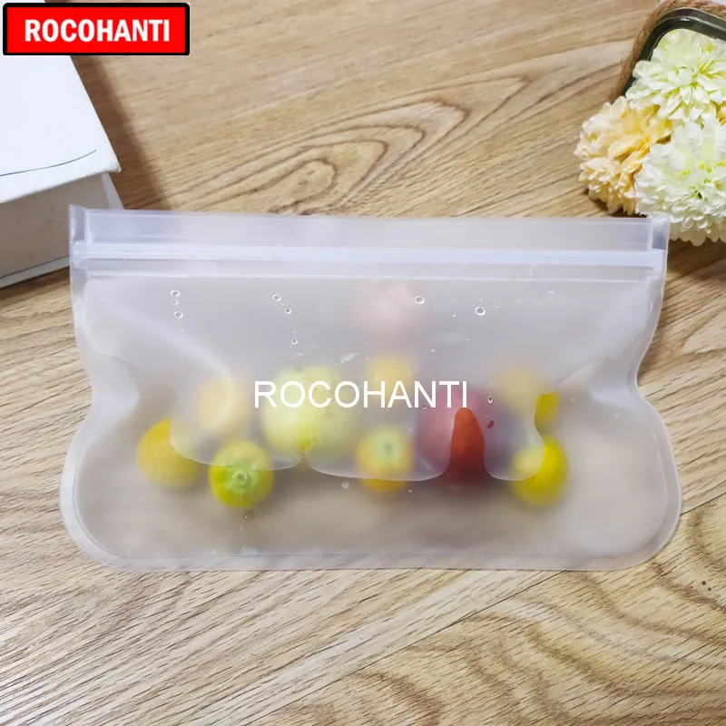 

50X Custom LOGO Printed Eco-friendly Reusable PEVA Zipper Snack Food Bag Frosted EVA Freezer Bag Fruit Vegetable Storage Bag