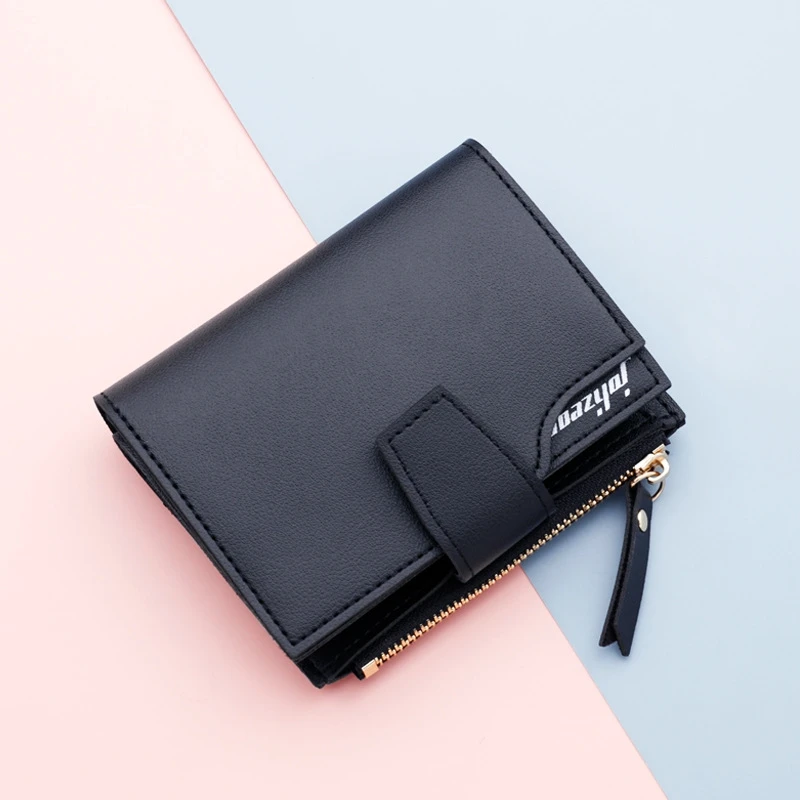 Hasp Women Wallet Fashion Bags For Women Short Wallet Pu Leather Purse Female Money Small Zipper Coin Pocket Portafoglio Donna 6