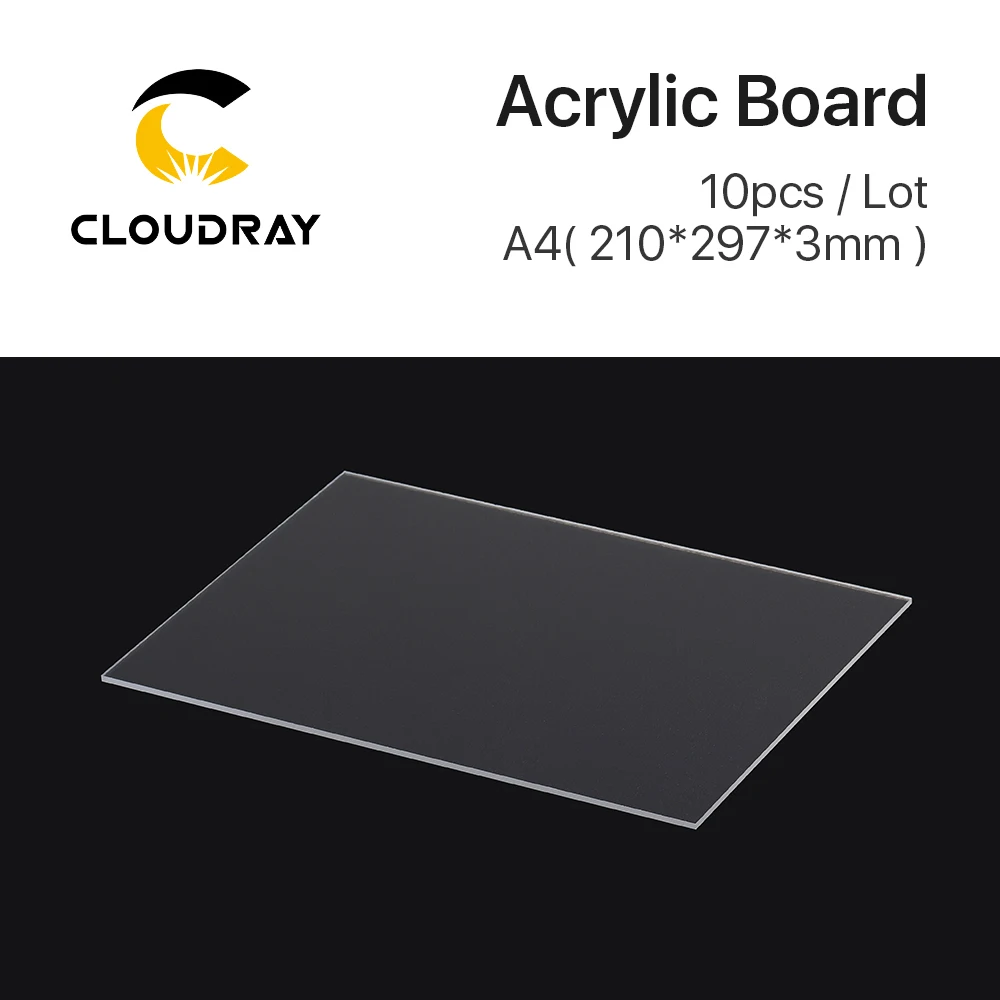 Cloudray 10pcs Acrylic Board Laser Engraving Material A4 Size Diy Gift