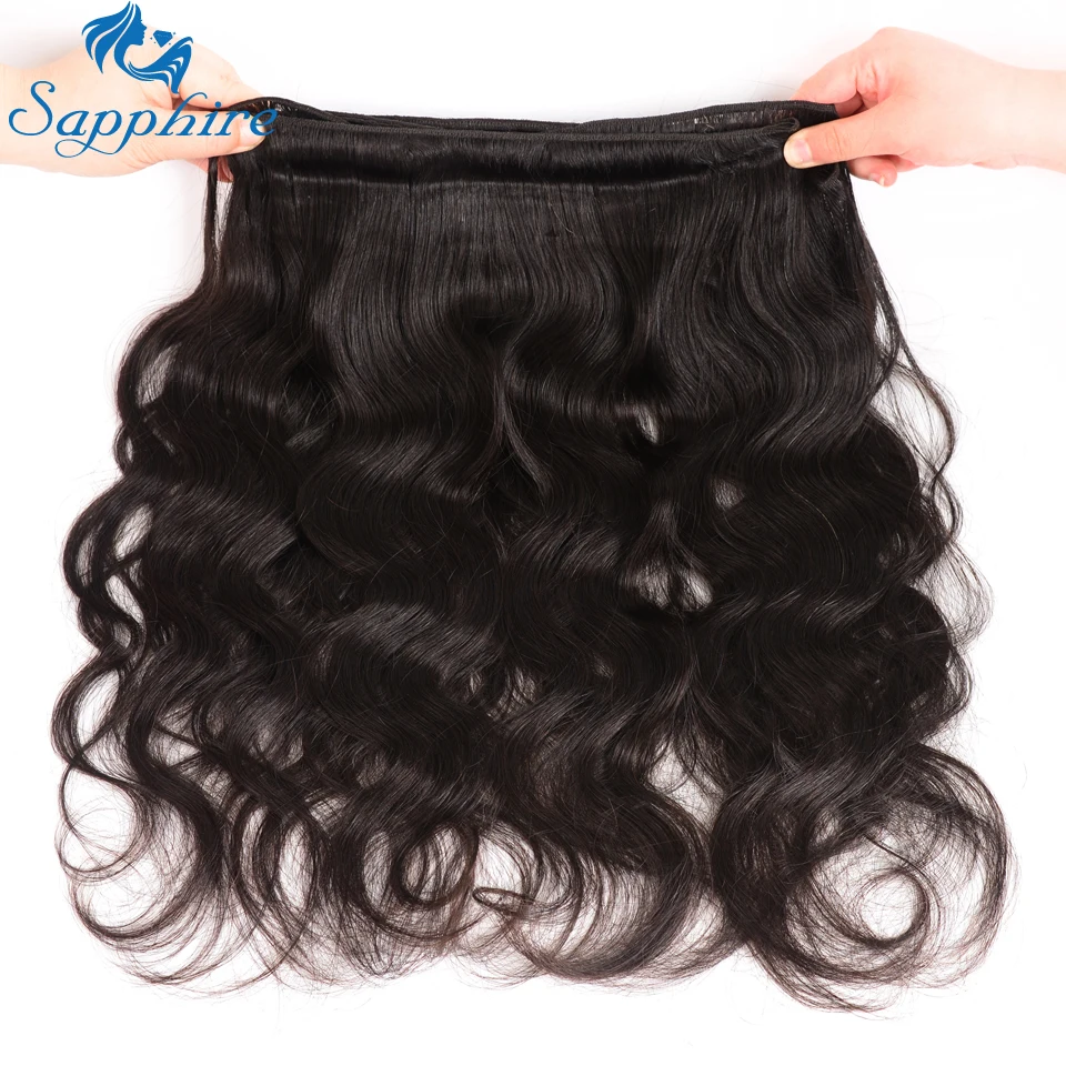 Sapphire Body Wave Bundles With Closure Brazilian Hair Weave Bundles With Closure Human Hair Bundles With Closure Hair Extension