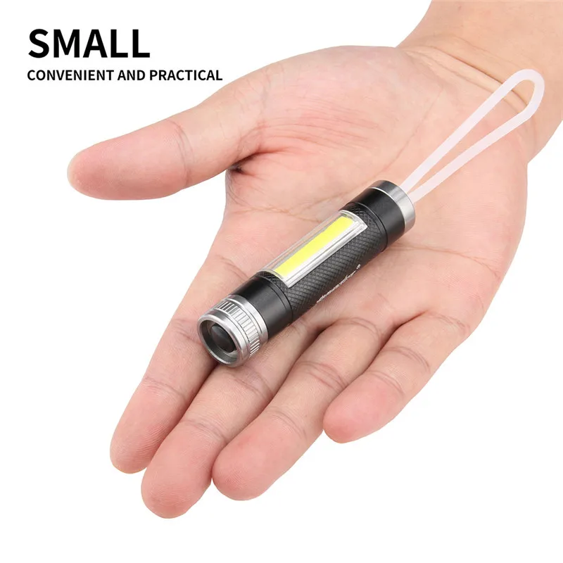 led flashlight Mini Super Bright COB LED Camping Flashlight Light Key Ring Keychain Torch Lamp #4N28 (2)
