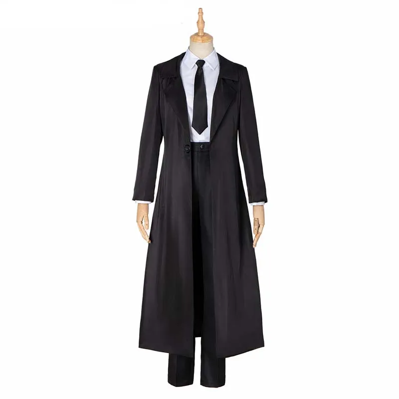 

Anime Chainsaw Man Makima Cosplay Costume Black Trench Shirt Tie Pants Outfit Makima Suit Uniform