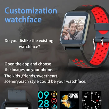 

Many watch faces smart wristband watch ip68 bracelet waterproof 1.3 inch color screen blood pressure smart band men best gifts