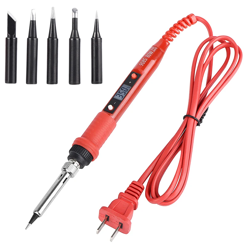 

JCD LCD Electric Soldering iron 908S Adjustable Temperature 80W 220V 110V Solder iron With quality soldering Iron Tips and kits