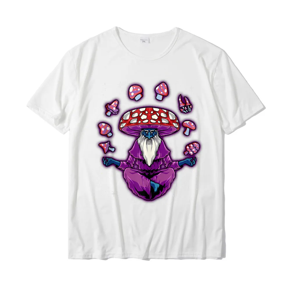Hip Hop Leisure Comics T Shirt Round Neck 100% Cotton Mens Tops Shirt Short Sleeve Mother Day Comics Tops & Tees Funny Magic Mushroom Shroom Wizard Trippy LSD Acid Trip Tank Top__20047 white