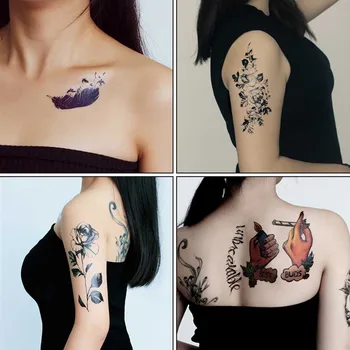 

3D Flower Temporary Tattoos Stickers Lotus Cherry Blossoms Flash Tattoo Sticker Allow Tattoo To Dry Waterproof Tattoo Sticker