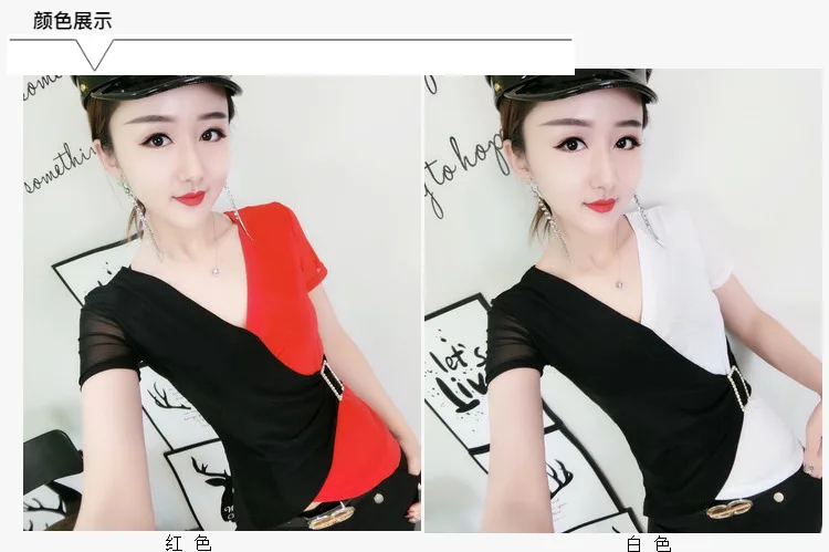 Модная Корейская футболка в алмазах с открытыми плечами, новая летняя женская уличная одежда, Облегающая рубашка, Camiseta Mujer T95402L