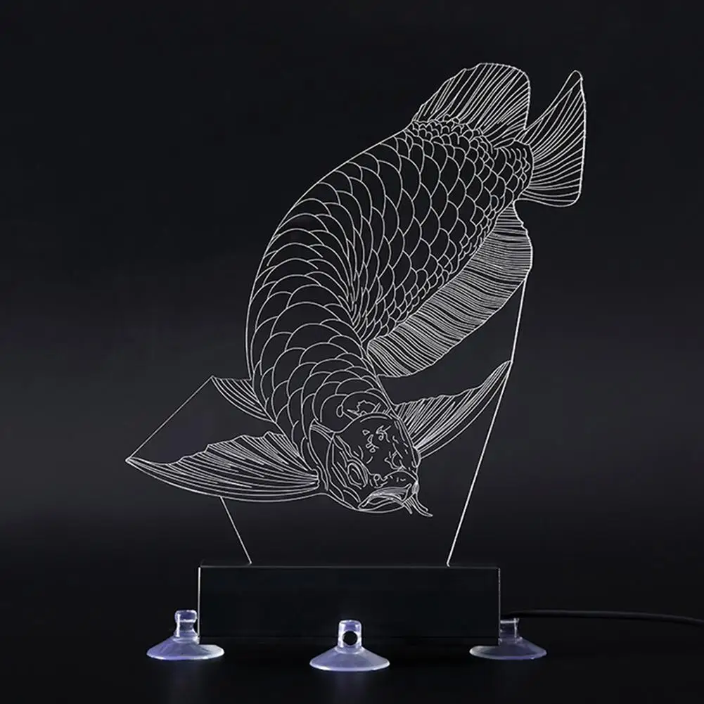 Dragon fish LanLan светодиодный 3D Красочный Дайвинг Свет синхронизации дистанционного Ландшафтный аквариум лампа - Цвет: Dragon fish